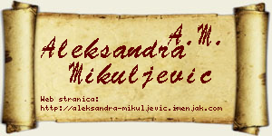 Aleksandra Mikuljević vizit kartica